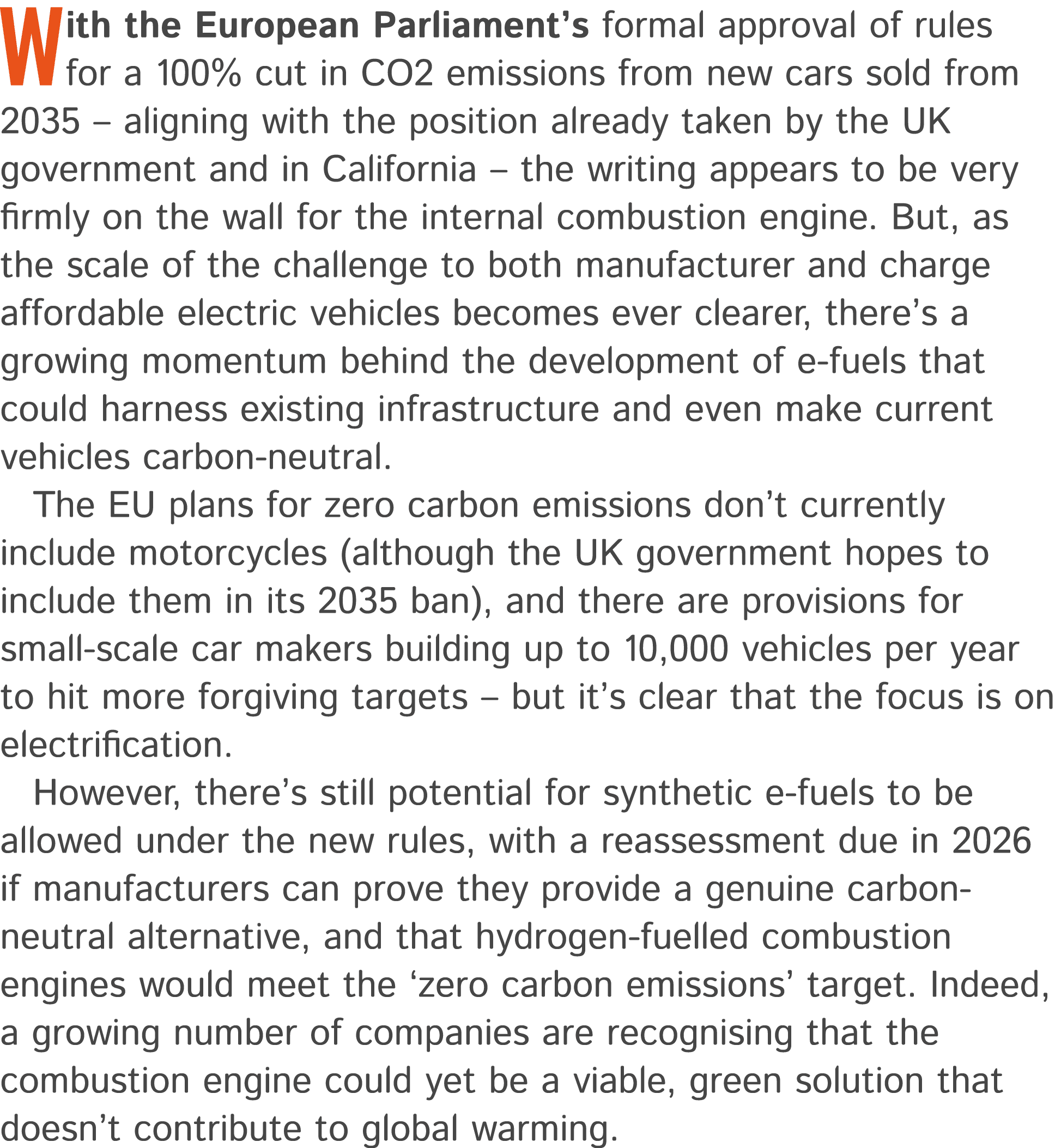 With the European Parliament’s formal approval of rules for a 100% cut in CO2 emissions from new cars sold from 2035 ...
